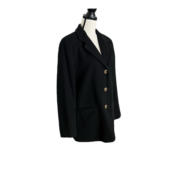 Vintage Black harv’e benard Wool Blend button front Blazer. Size 12 - Picture 3 of 6